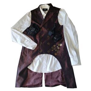 Coofandy Men's S Steampunk Short Tuxedo‎ Coat Jacket Halloween Cosplay Costume